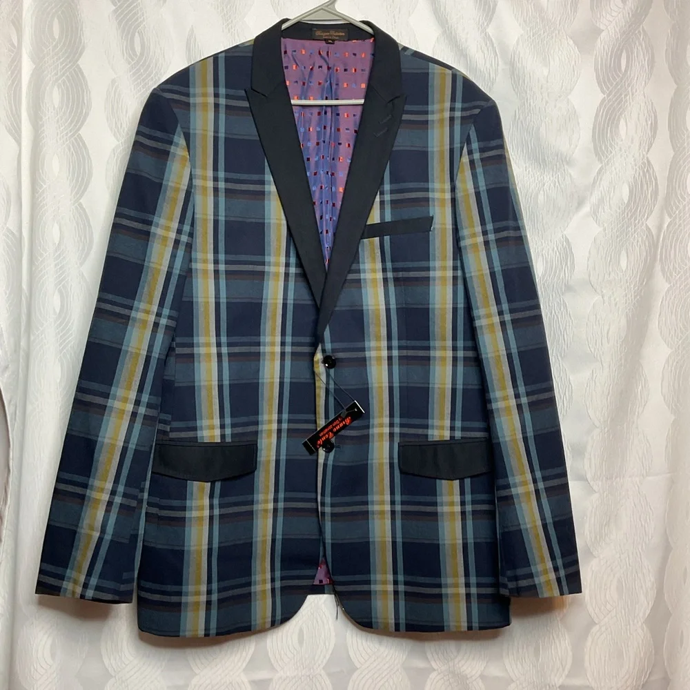 Bruno Conte by Don Jonathan plaid Blazer men's xl - Picture 2 of 10